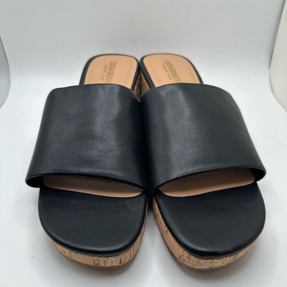 CUSHIONAIRE Women's cork wedge sandal +Memory Foam 11 BLACK - Picture 3 of 8